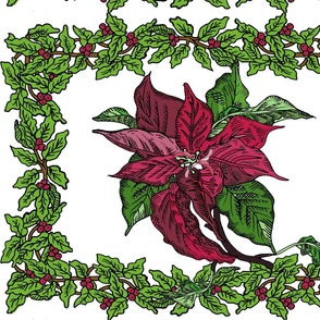 Poinsettia and Holly