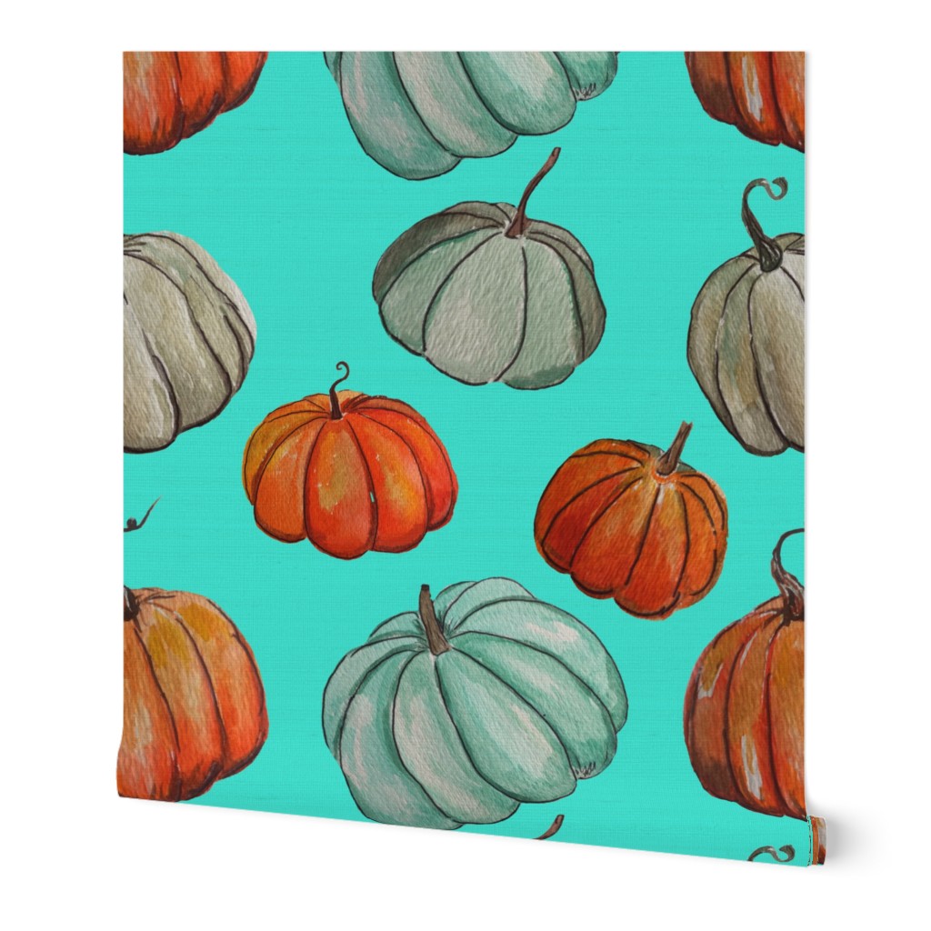 Autumn Pumpkin Patch // Turquoise