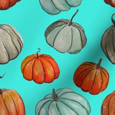 Autumn Pumpkin Patch // Turquoise