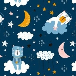 sleeping bears on clouds