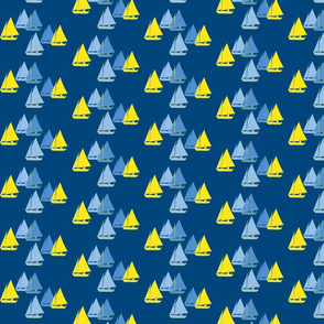 Herreshoff Sailboats Blue and Yellow