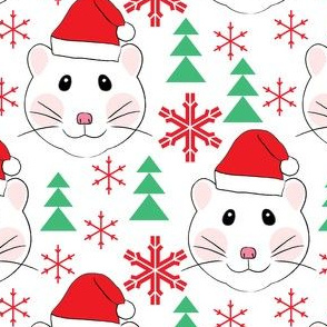 santa hamsters snowflakes and trees