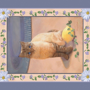 27x18-Inch Panel and Tea Towel of Ragdoll Cat on Slate Blue