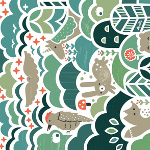 Fall Forest Friends (tea towel)