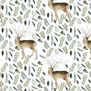 6" Farmhouse Deer Forest // Lilac White