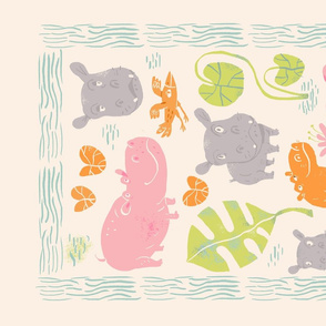 Hippos Tea Towel