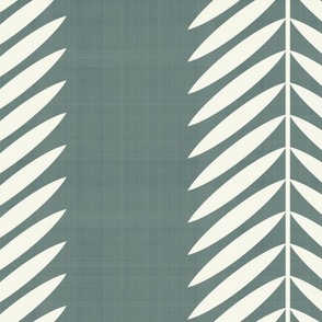 Laurel Leaf Stripe Cream on Deep Sage