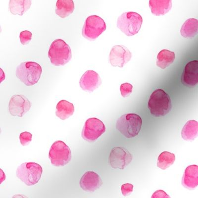 Hot Pink Watercolor Dots