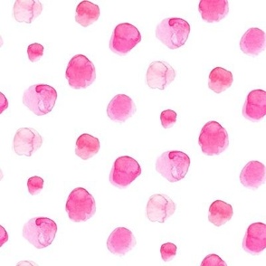 Hot Pink Watercolor Dots