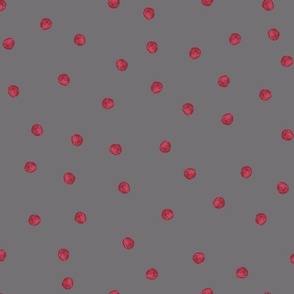 Painted Dots Red on Grey