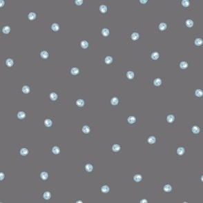Painted Dots Blue on Grey