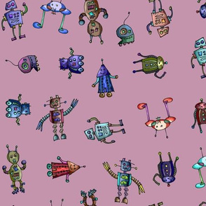 Party Robots on Pink