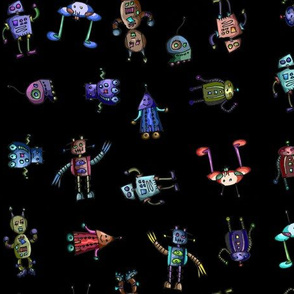 Party Robots on Black