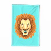 Wall Hanging Lion head neon teal