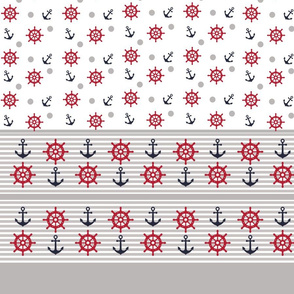 Anchor and nautical wheel border