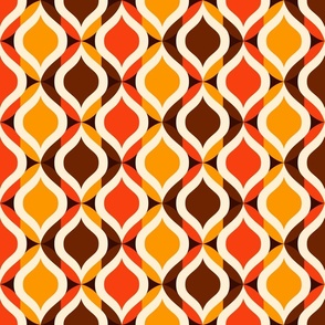 Ogee mosaic medium retro ovals orange brown