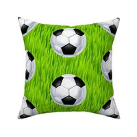 Soccer Balls Small on Green Grass