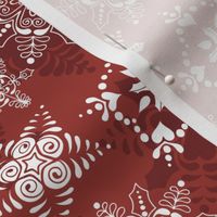 Elegant Holiday Snowflakes-Berry Red