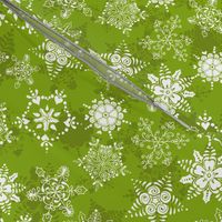 Elegant Holiday Snowflakes-Bright Green