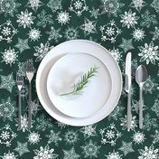 Elegant Holiday Snowflakes-Deep Green