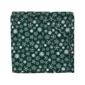 Elegant Holiday Snowflakes-Deep Green