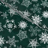 Elegant Holiday Snowflakes-Deep Green