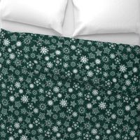 Elegant Holiday Snowflakes-Deep Green