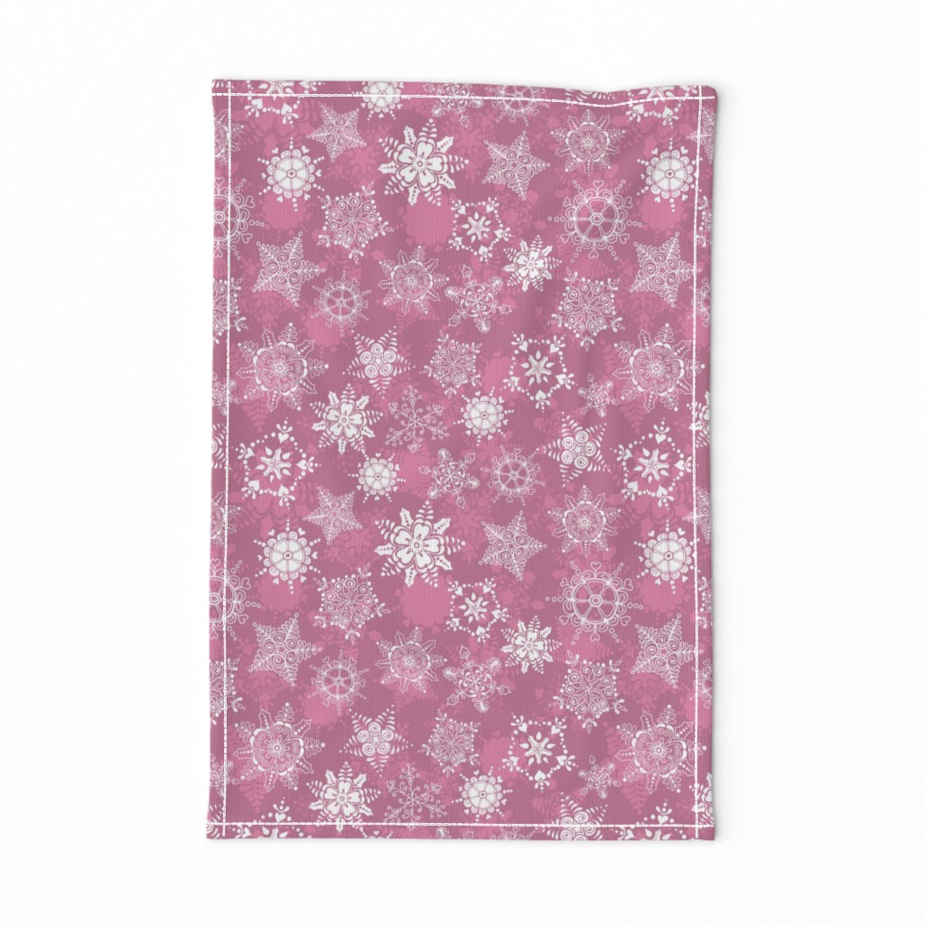 Elegant Holiday Snowflakes-Pink