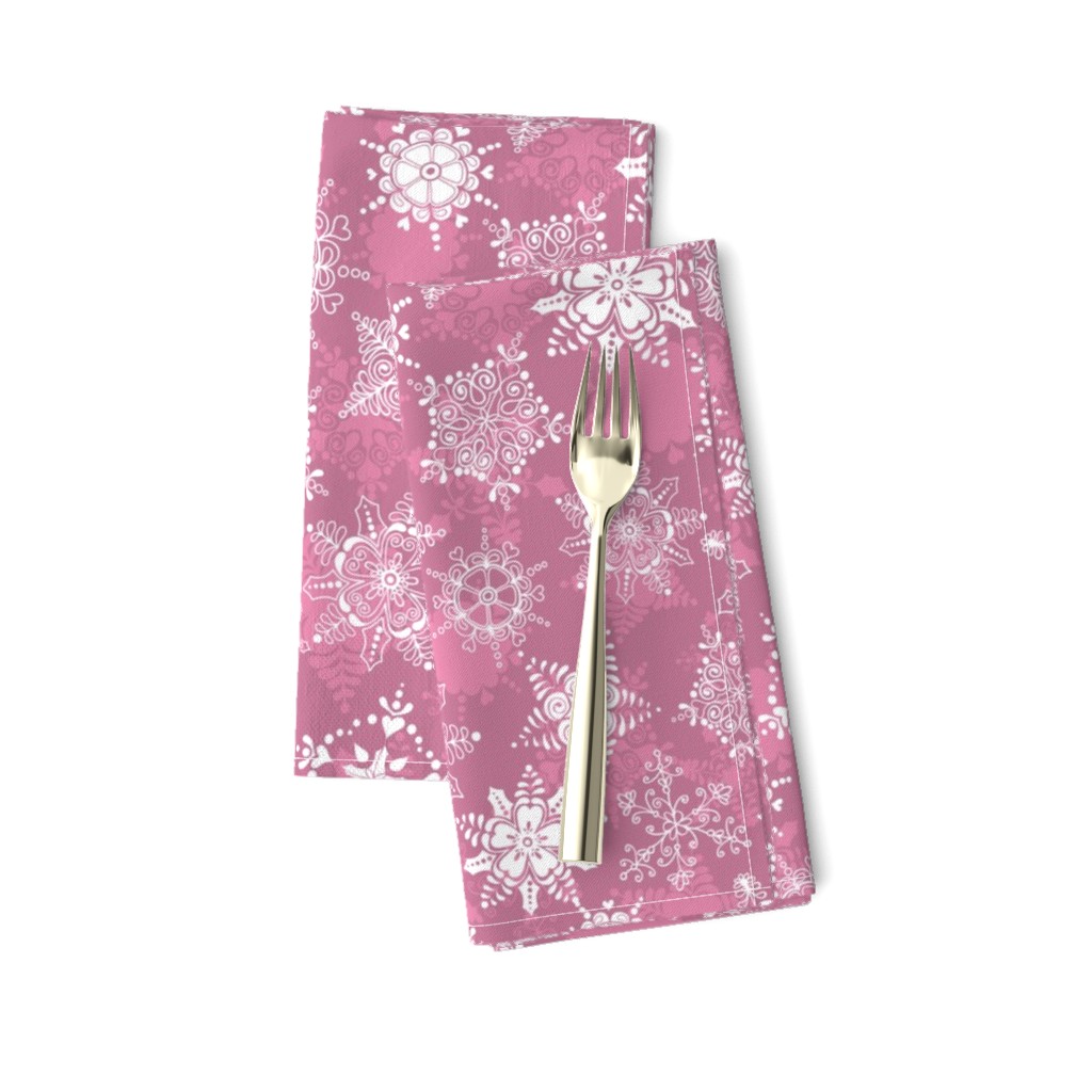 Elegant Holiday Snowflakes-Pink