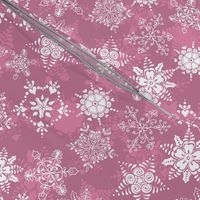 Elegant Holiday Snowflakes-Pink