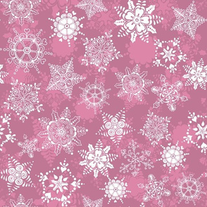 Elegant Holiday Snowflakes-Pink