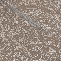 Paisley Cream on Brown