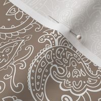 Paisley Cream on Brown