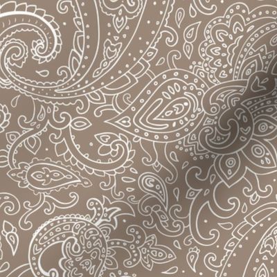 Paisley Cream on Brown