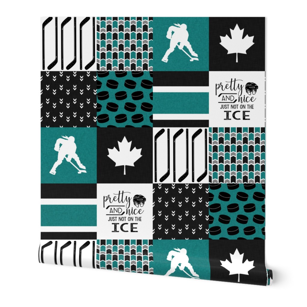 Girls Hockey//Canada//Pretty & Nice - Wholecloth Cheater Quilt