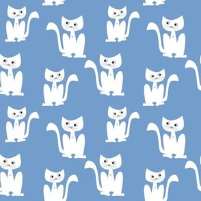 Cats on light blue