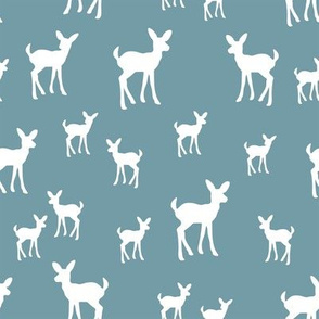 Deers in dusty blue