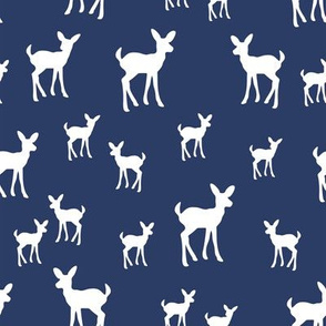 Deers on navy blue
