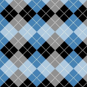 Argyle Steel Blue Diamond Pattern