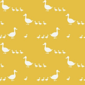 Ducks on yellow