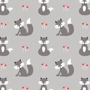 Fox on grey