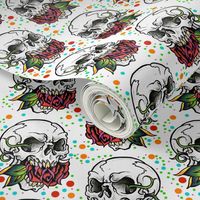 Small skull Halloween fabric