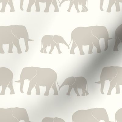 elephants march - beige & cream