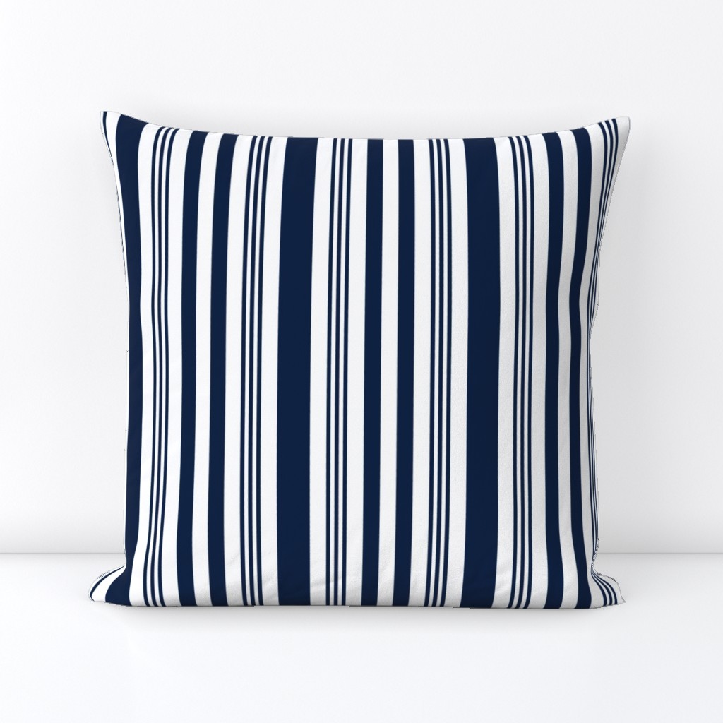 Navy + white nautical multistripe by Su_G_©SuSchaefer