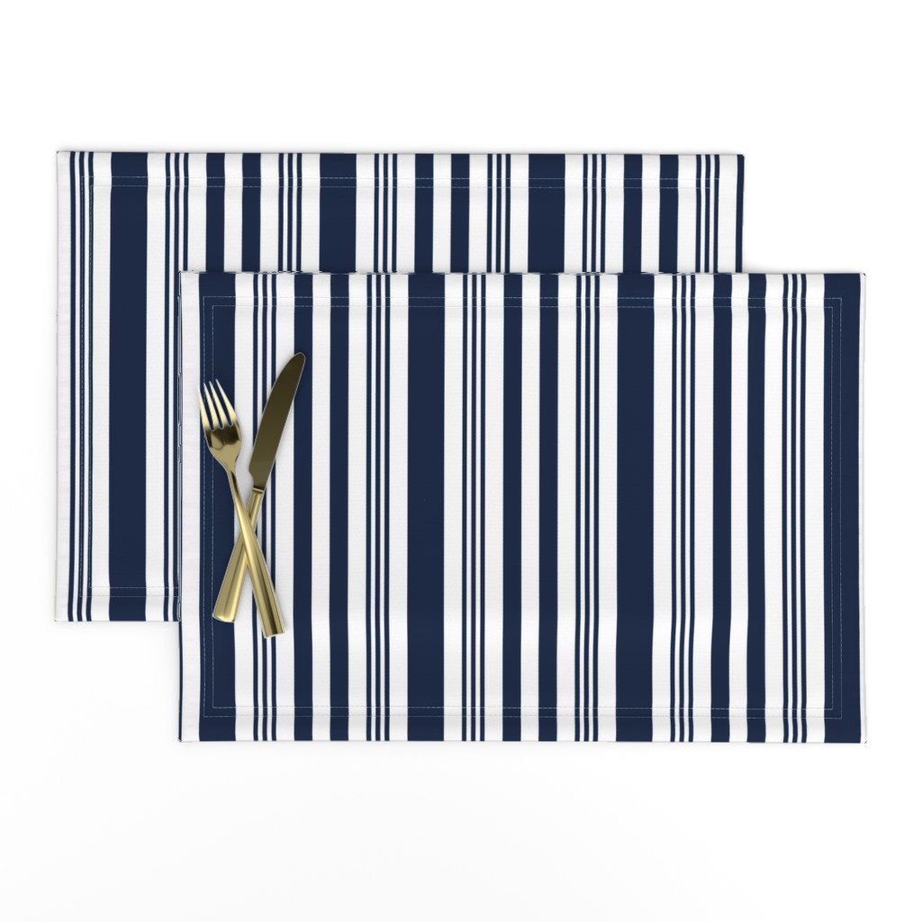 Navy + white nautical multistripe by Su_G_©SuSchaefer