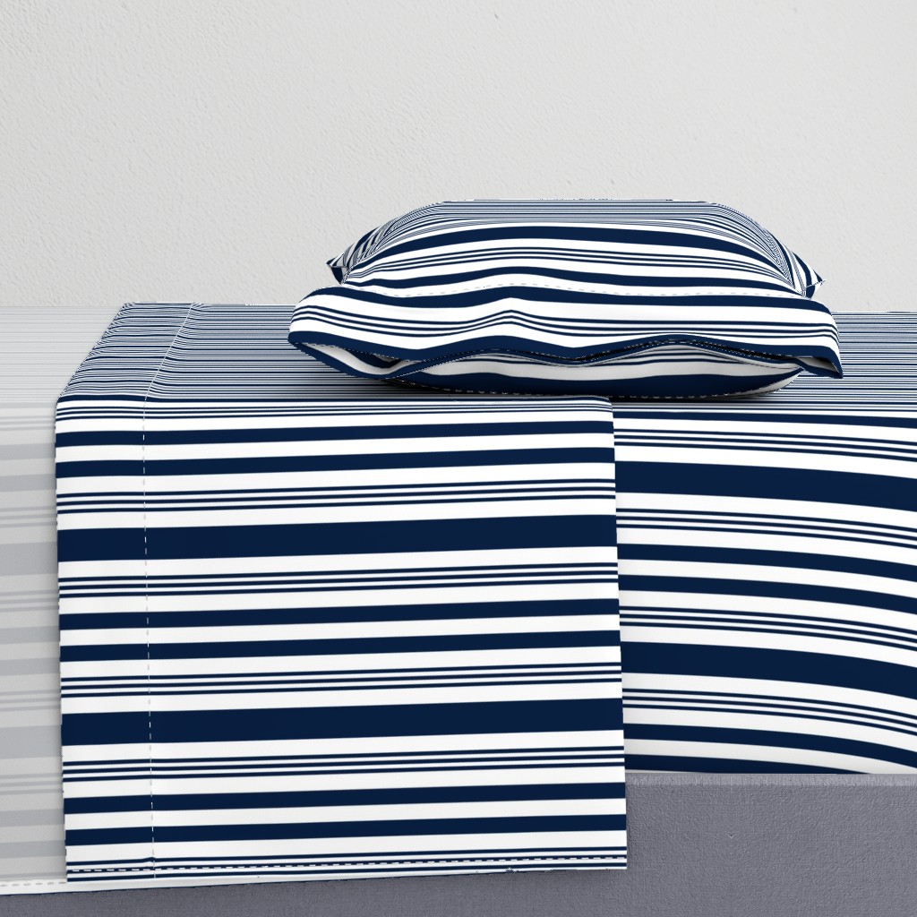 Navy + white nautical multistripe by Su_G_©SuSchaefer