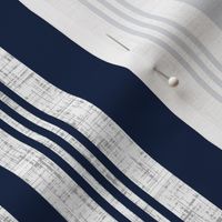 Nautical multistripe (navy + white linen weave) by Su_G_©SuSchaefer
