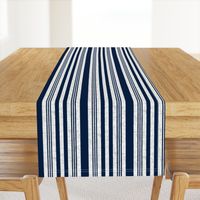 Nautical multistripe (navy + white linen weave) by Su_G_©SuSchaefer