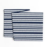 Nautical multistripe (navy + white linen weave) by Su_G_©SuSchaefer