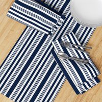 Nautical multistripe (navy + white linen weave) by Su_G_©SuSchaefer